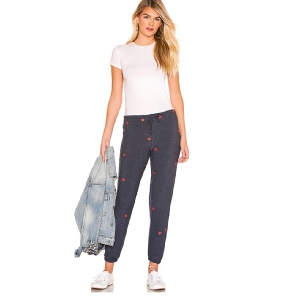 Anthro Chaser Tiny Hearts Avalon Sweatpants Ships Same Day - Picture 1 of 6